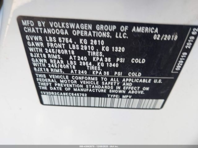 Volkswagen Atlas 3.6l V6 Se Image 11