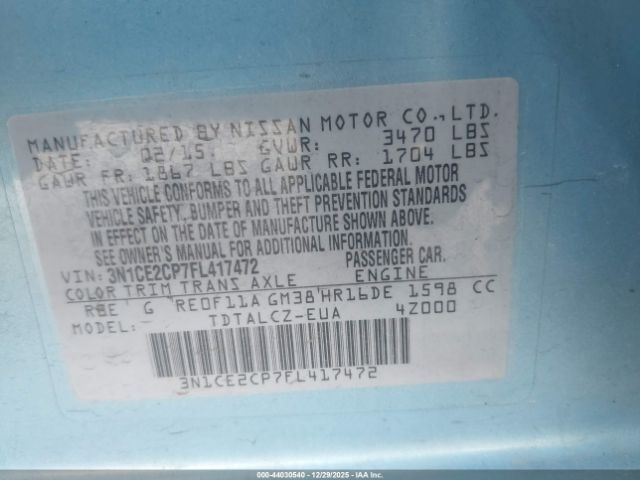 Nissan Versa S Plus Image 8