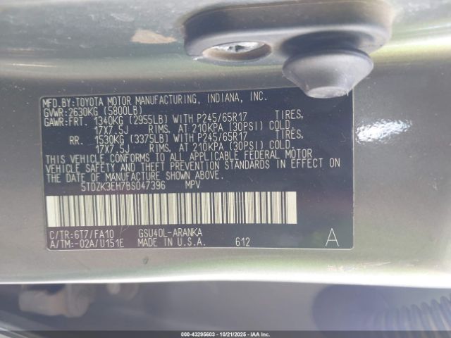 Toyota Highlander Base V6 Image 10